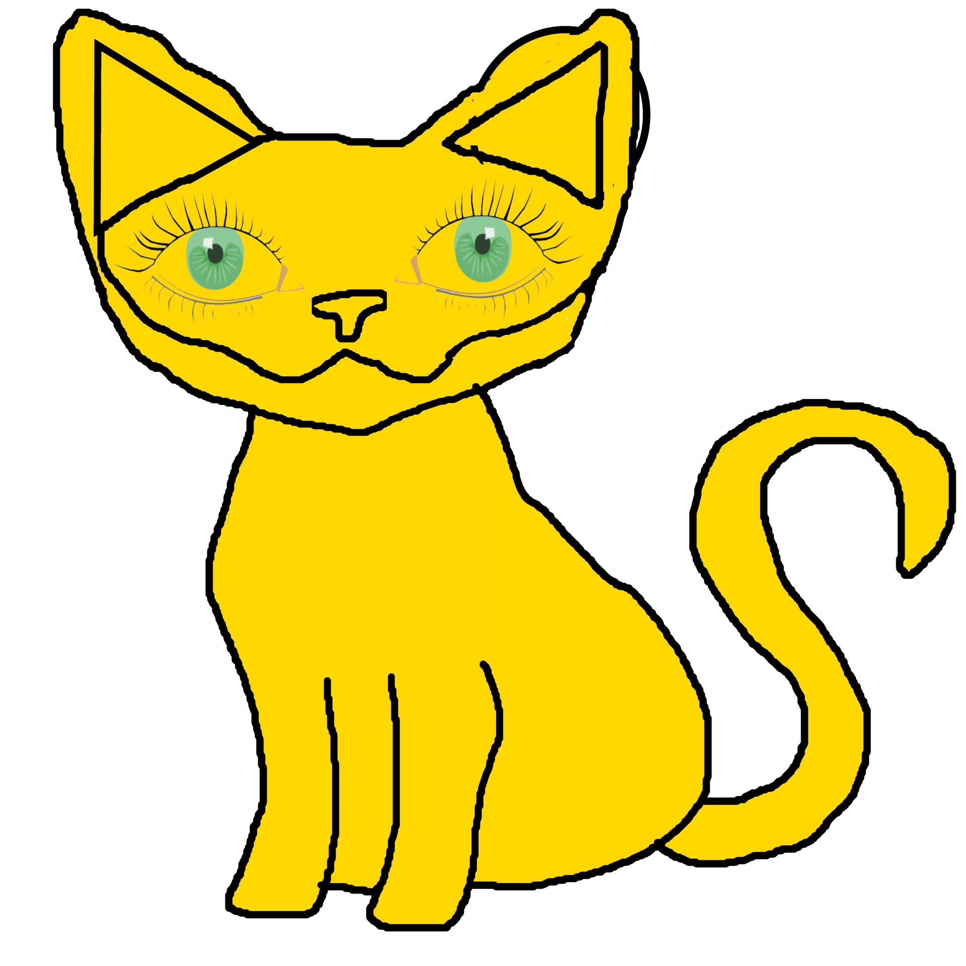 yellow cat green free photo