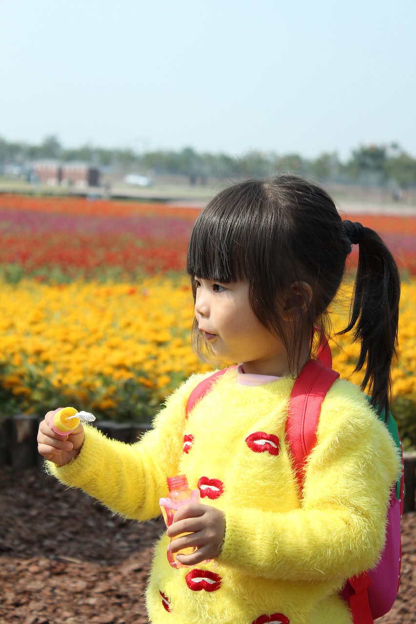 yellow dress kids ponytail child free photo