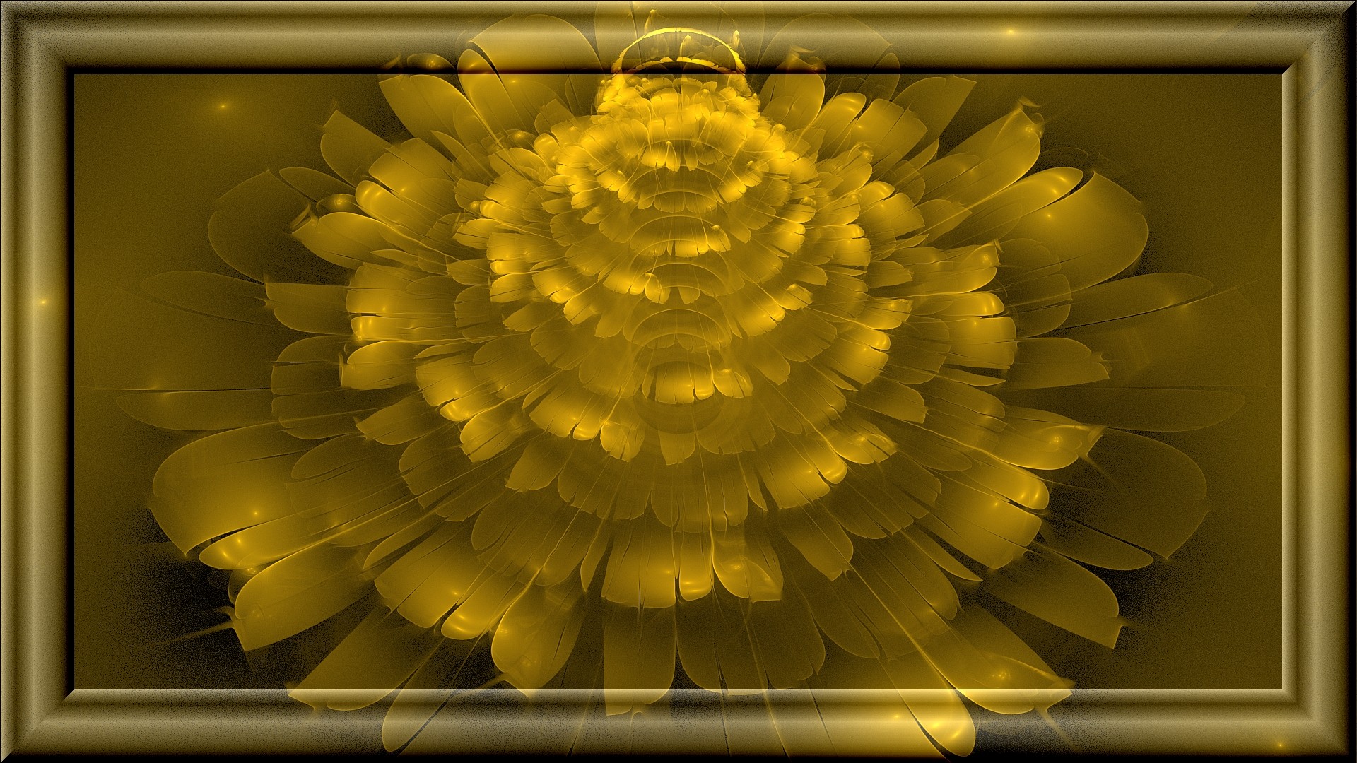 fractal yellow flower free photo