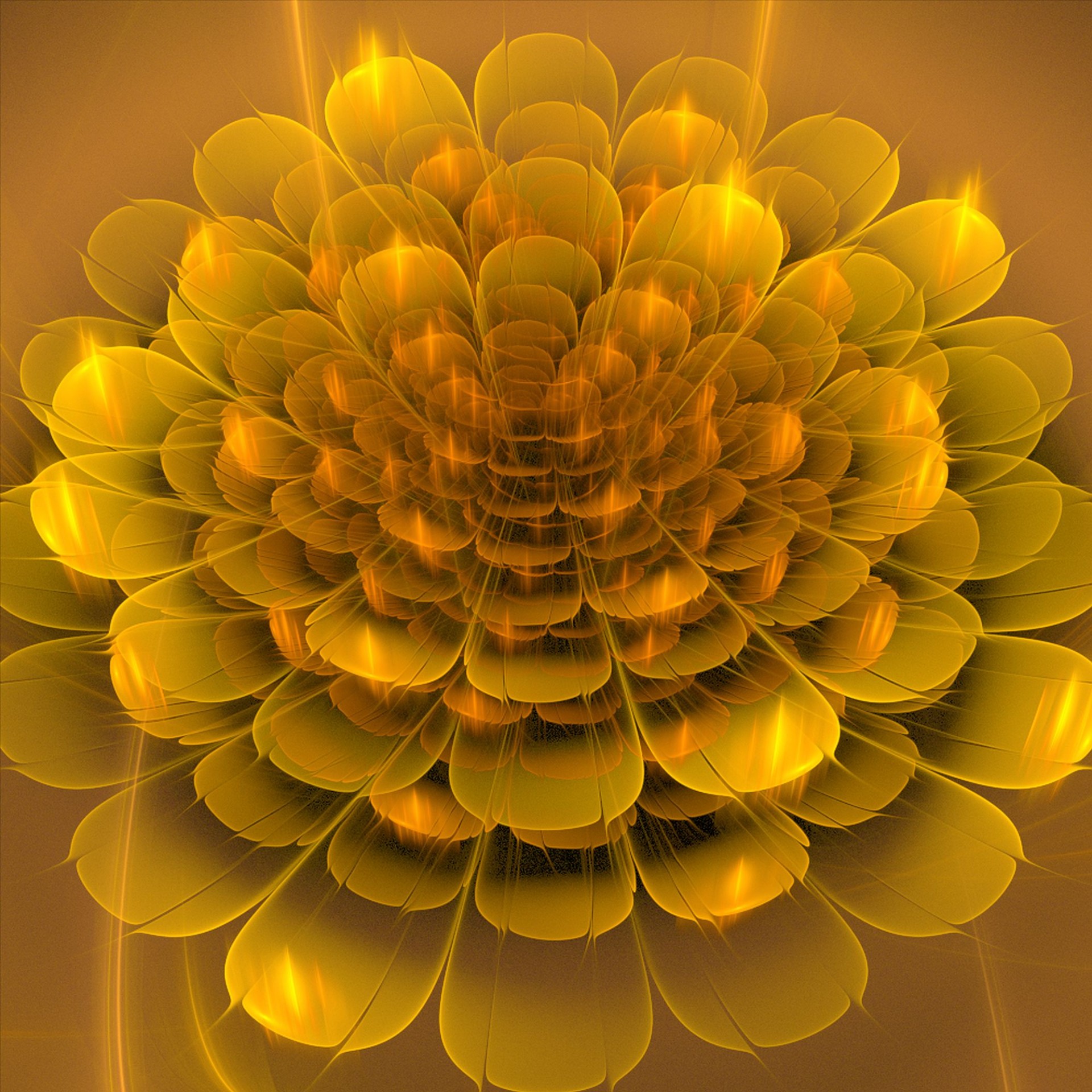 yellow flower fractal free photo