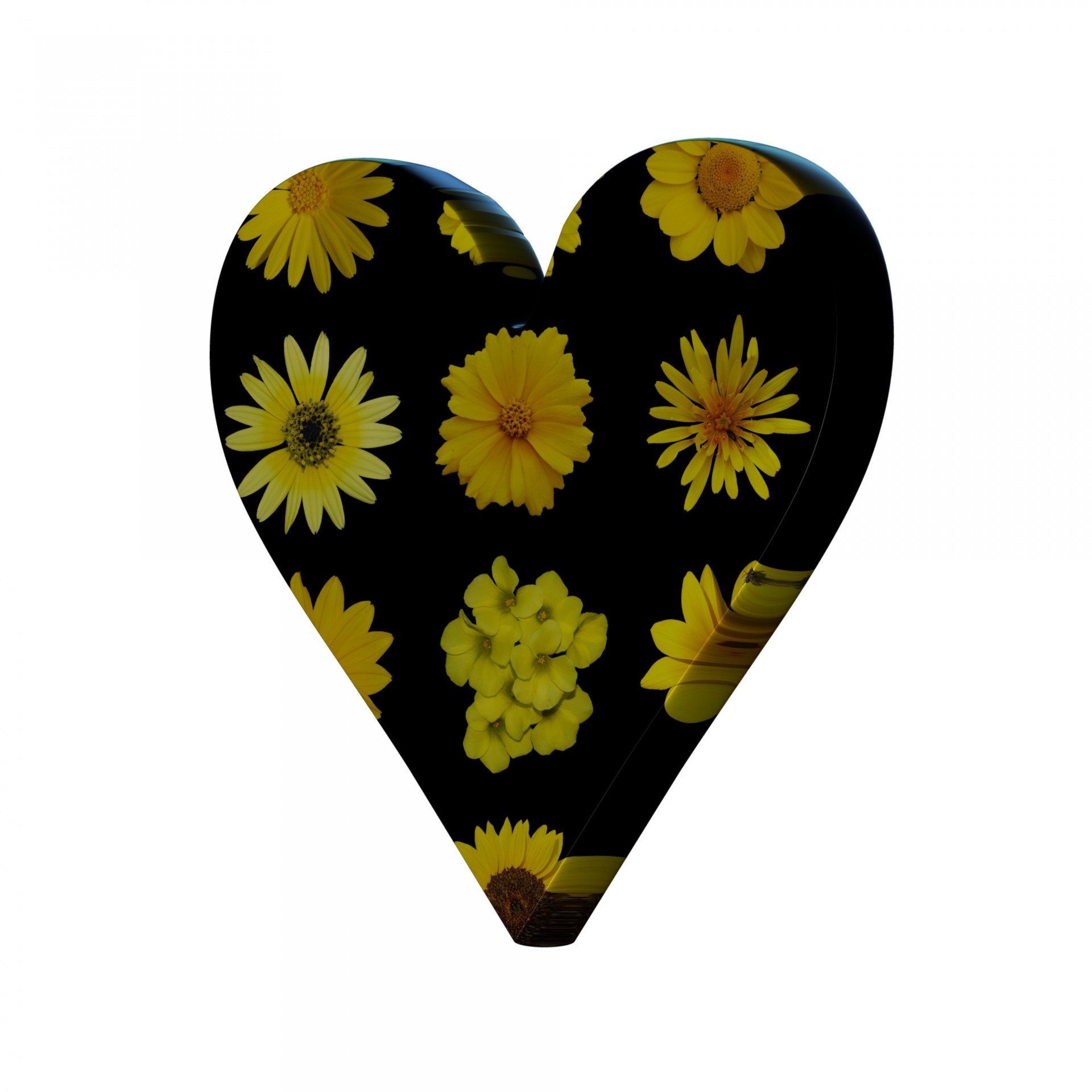 yellow flowers heart free photo