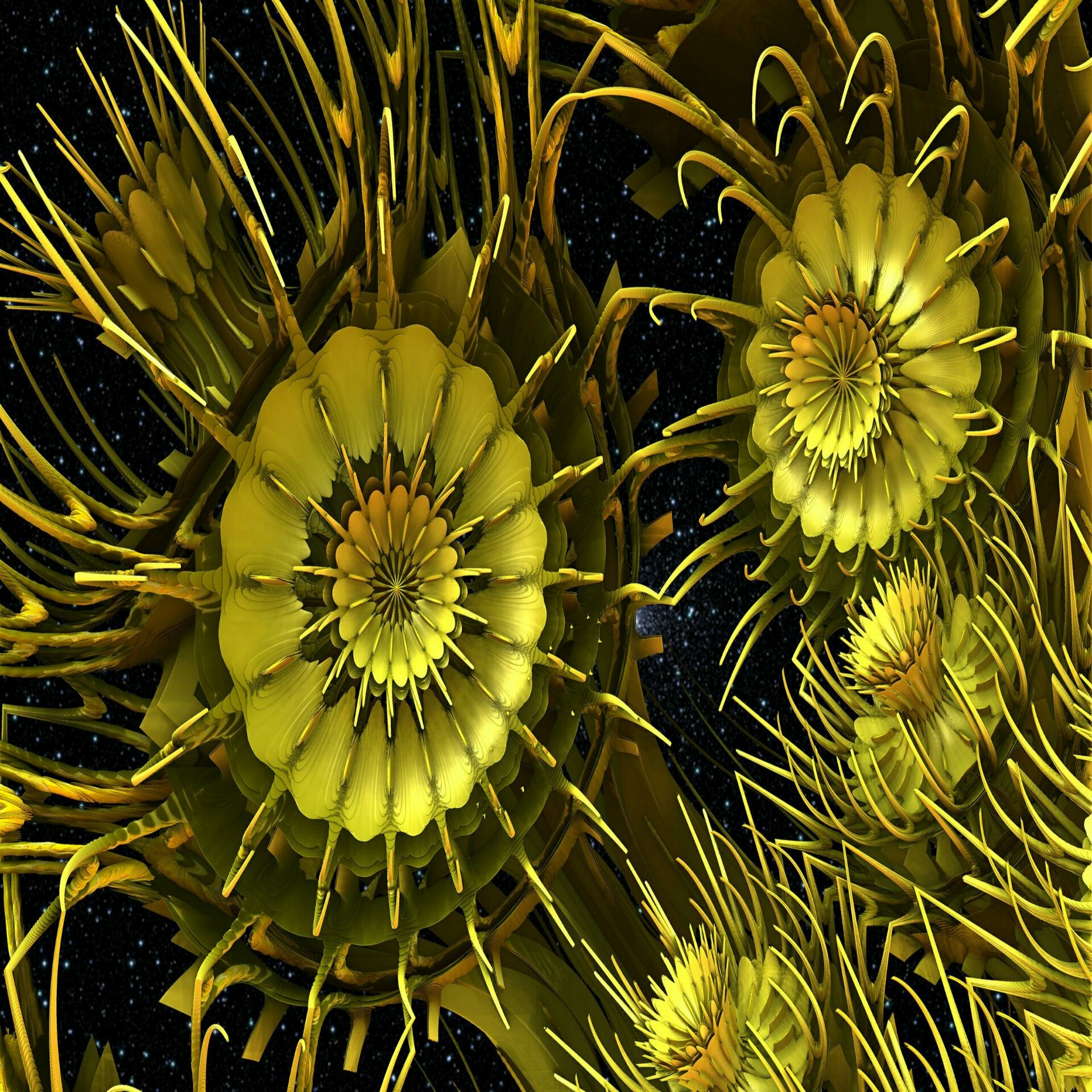 3d yellow fractal free photo