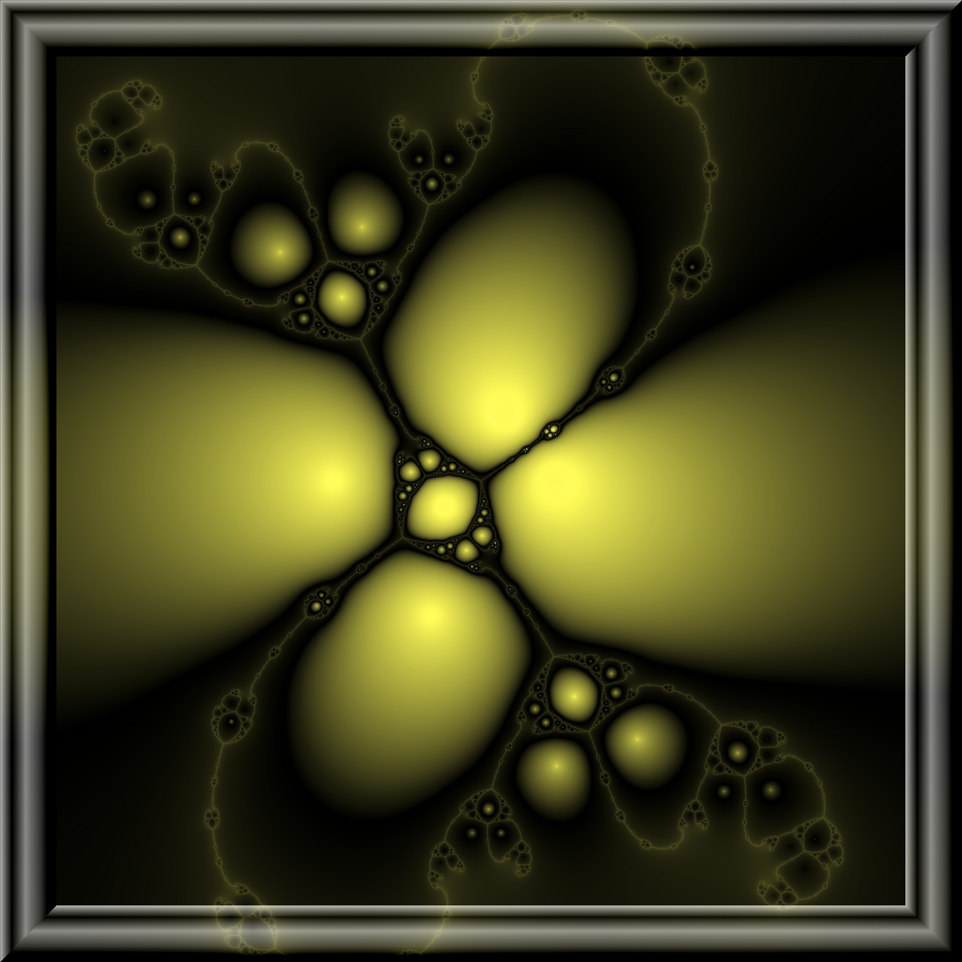 yellow fractal lights free photo
