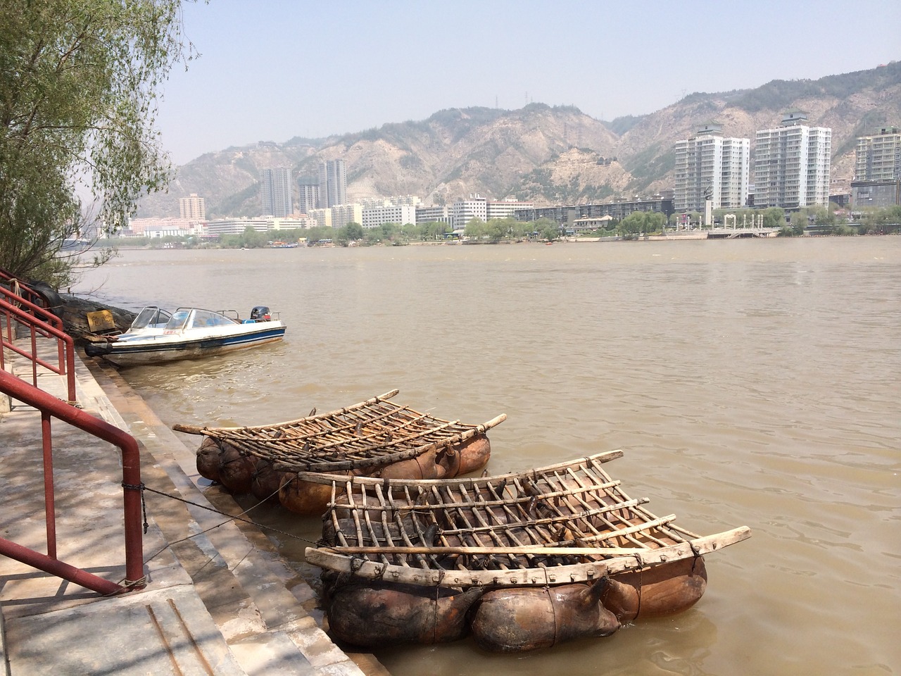 yellow river sheepskin rafts china free photo