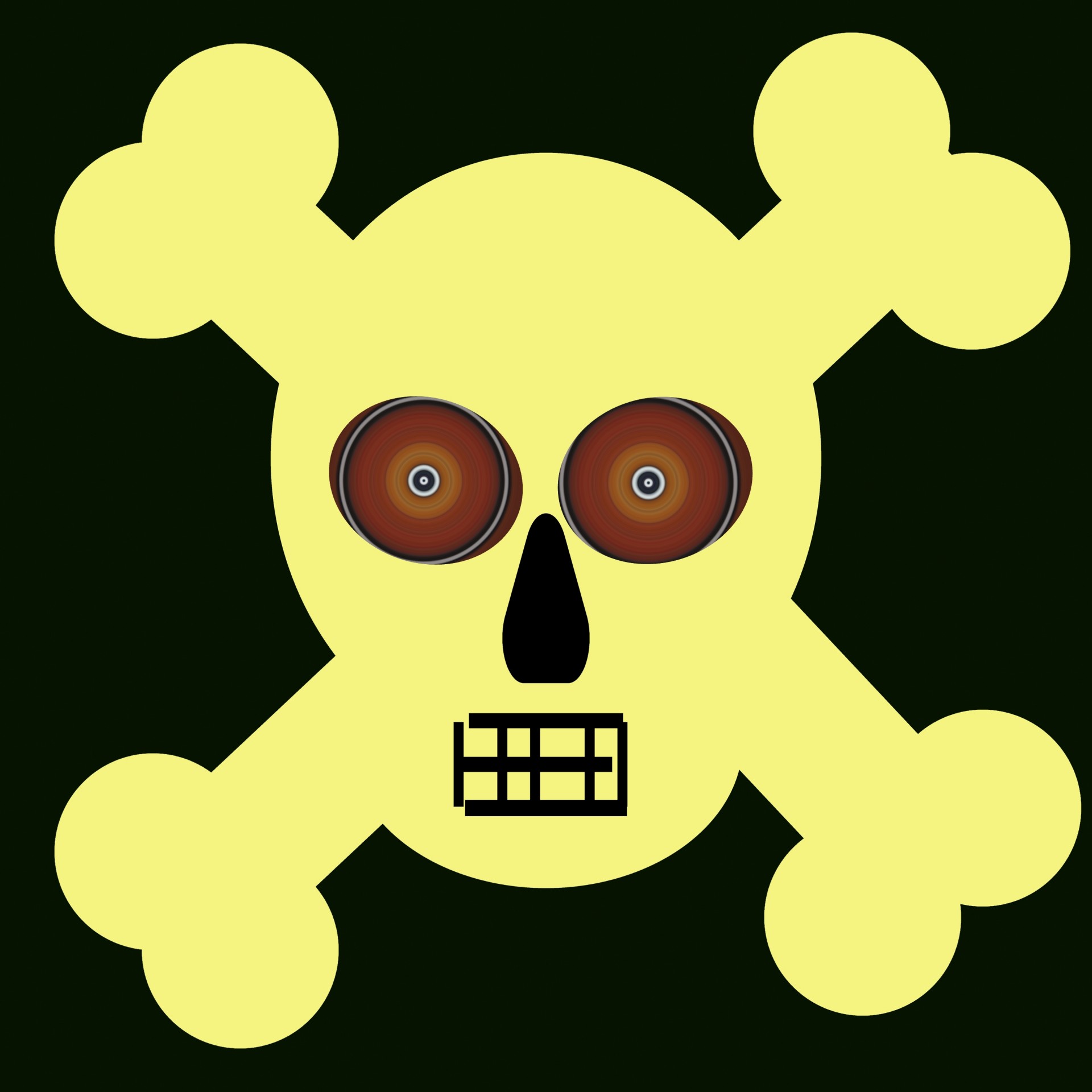 yellow scull bones free photo