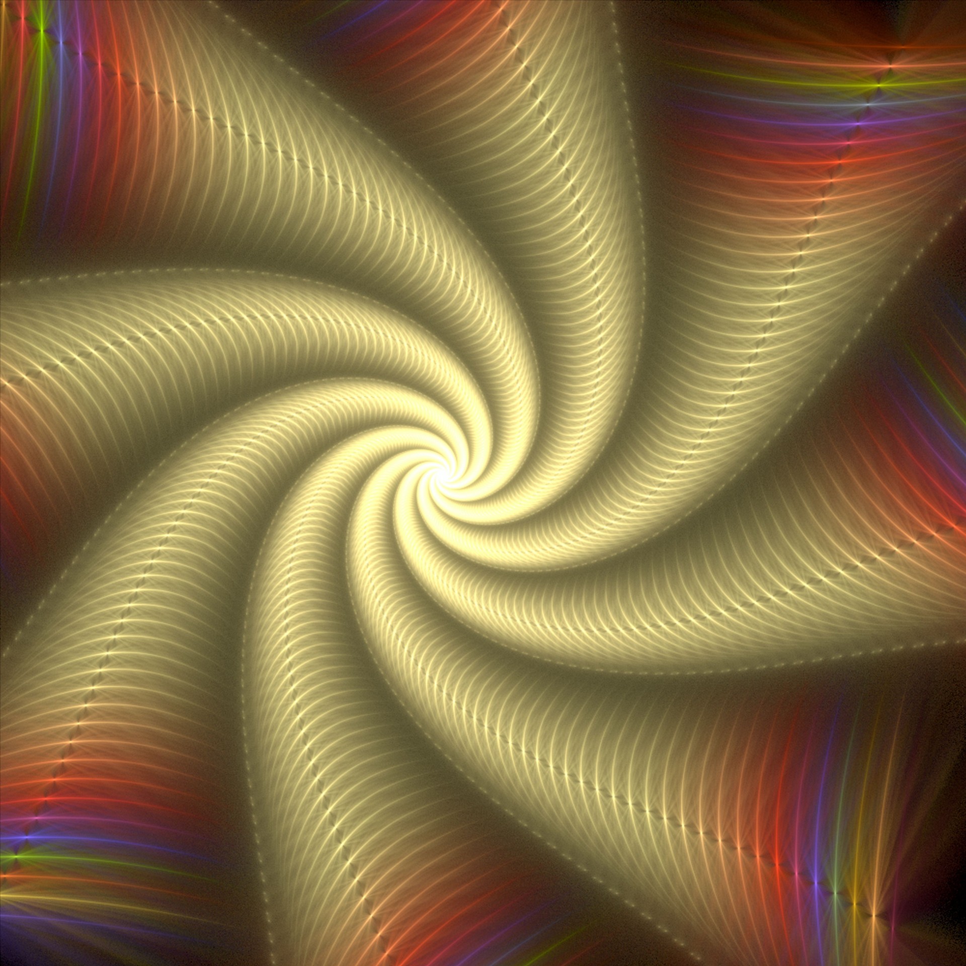yellow swirl fractal free photo