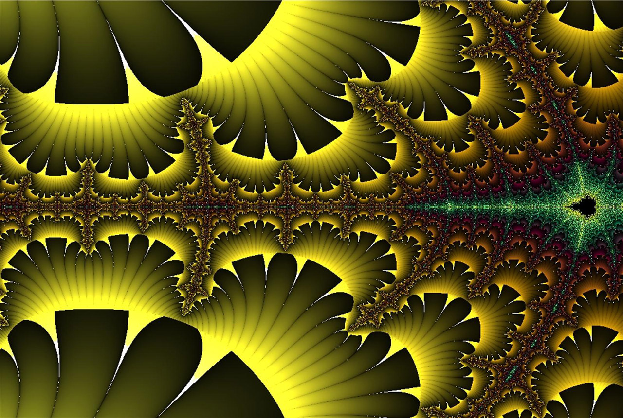 yellow black fractal free photo