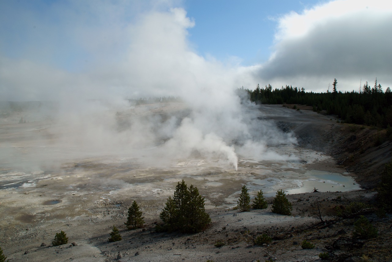 yellowstone hot springs landscape free photo