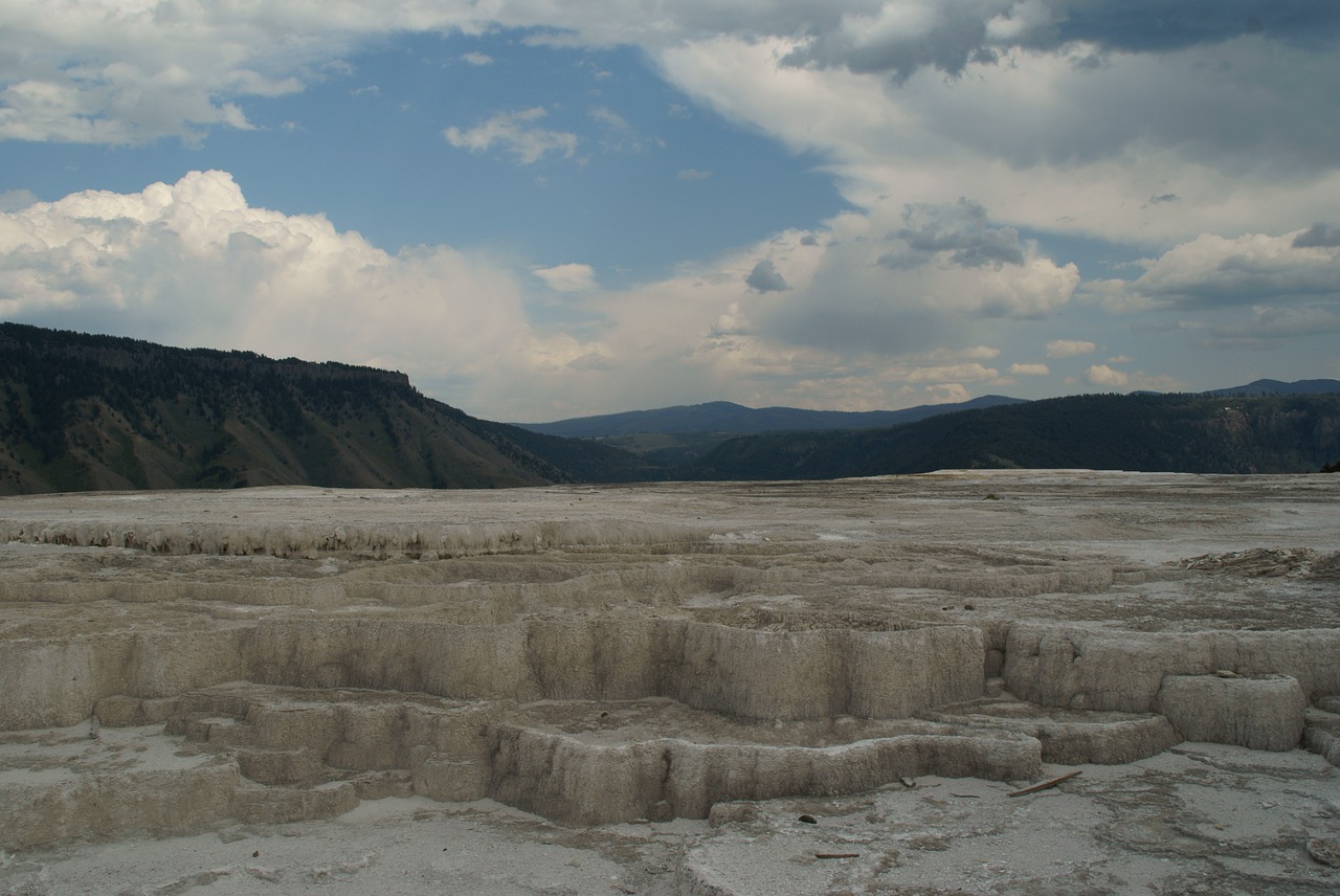 yellowstone hot springs landscape free photo