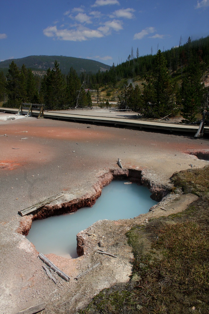 yellowstone national park hot spring free photo