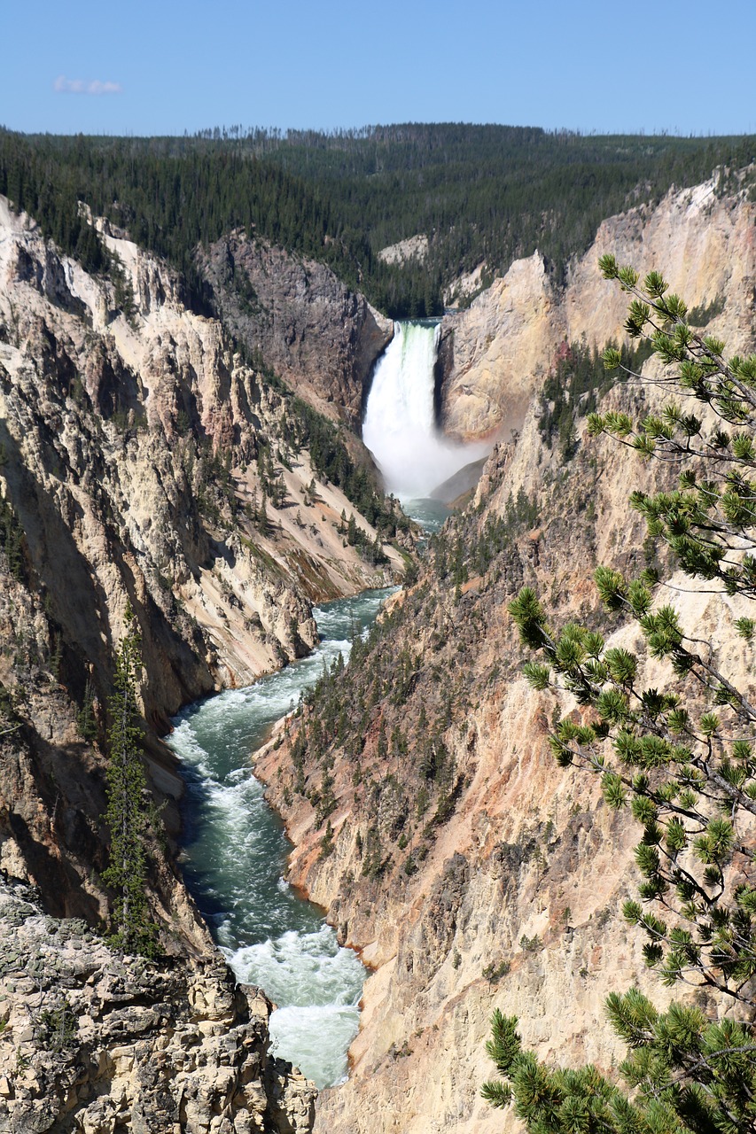 yellowstone  valley  waterfall free photo