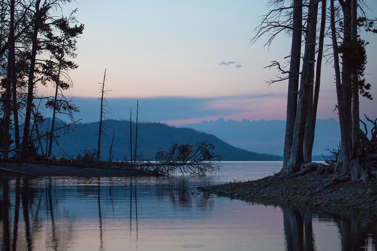 yellowstone lake water national park free photo