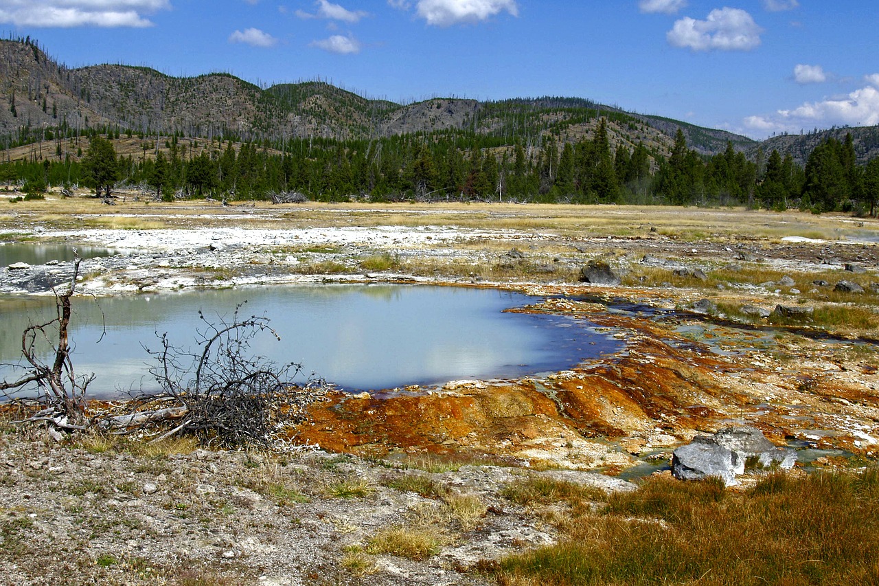 yellowstone national park scenery colorful free photo