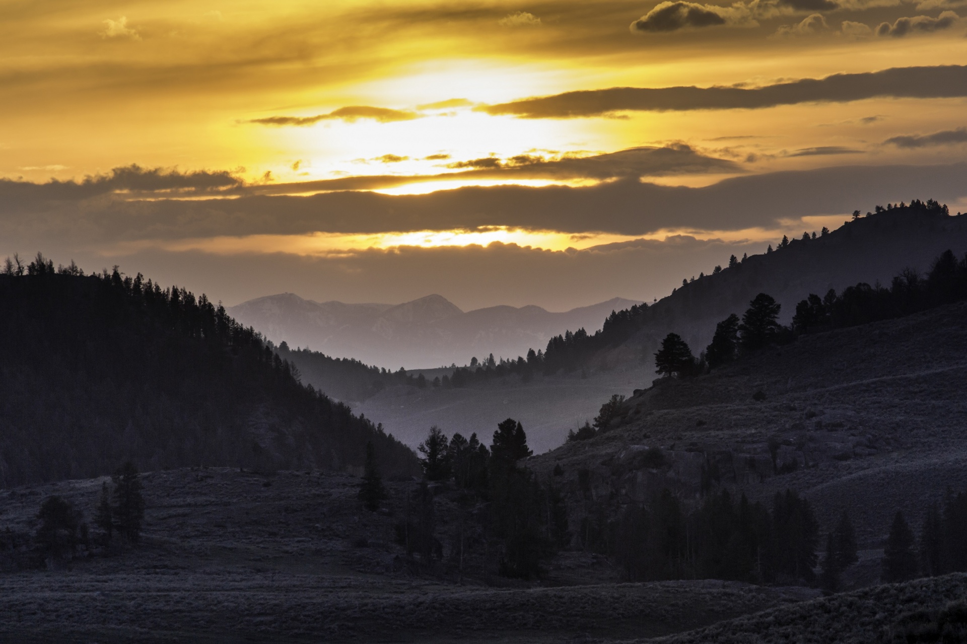 lamar valley sunset landscape free photo