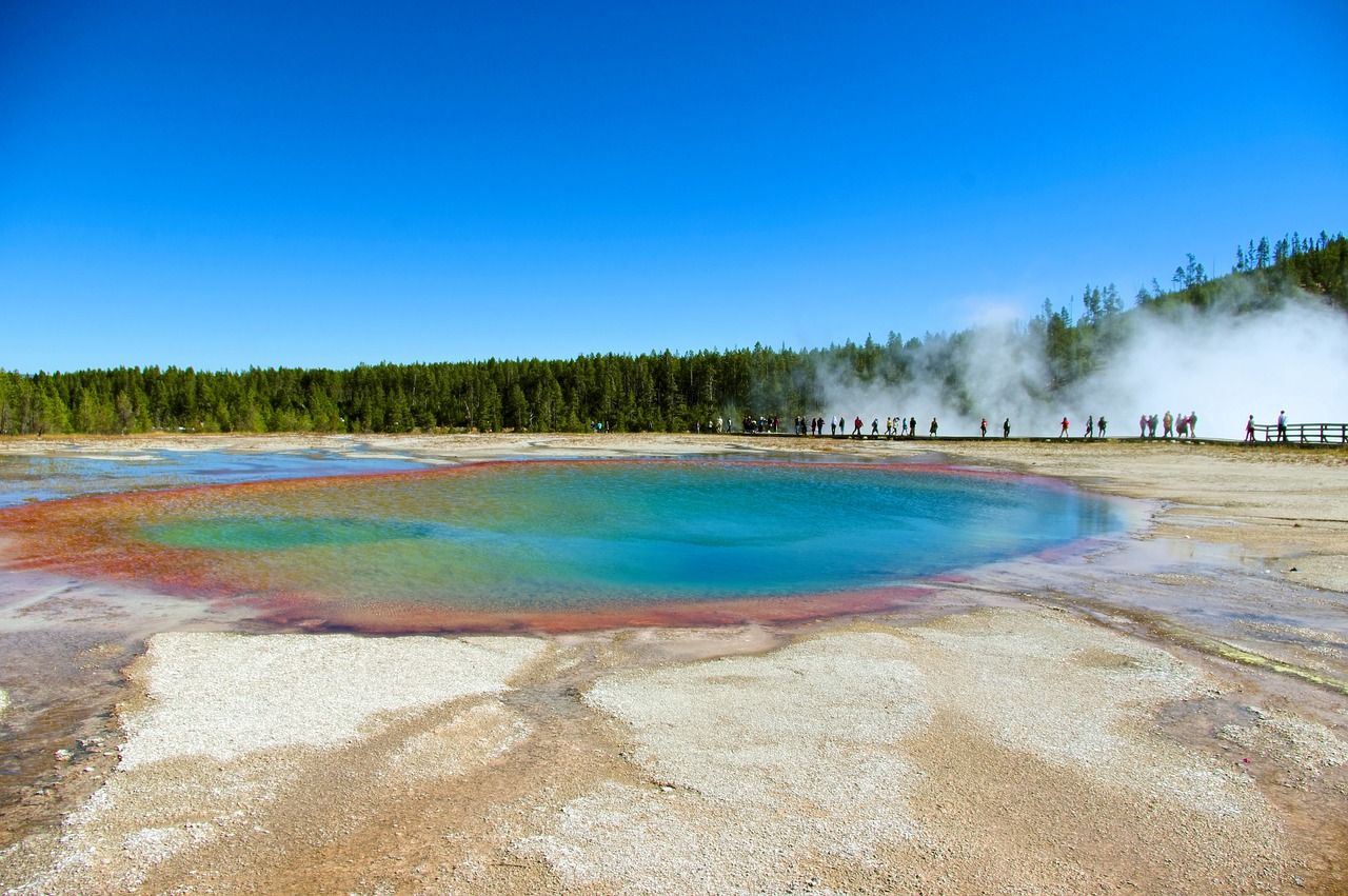 yellowstone's turquoise pool  hot  yellowstone free photo