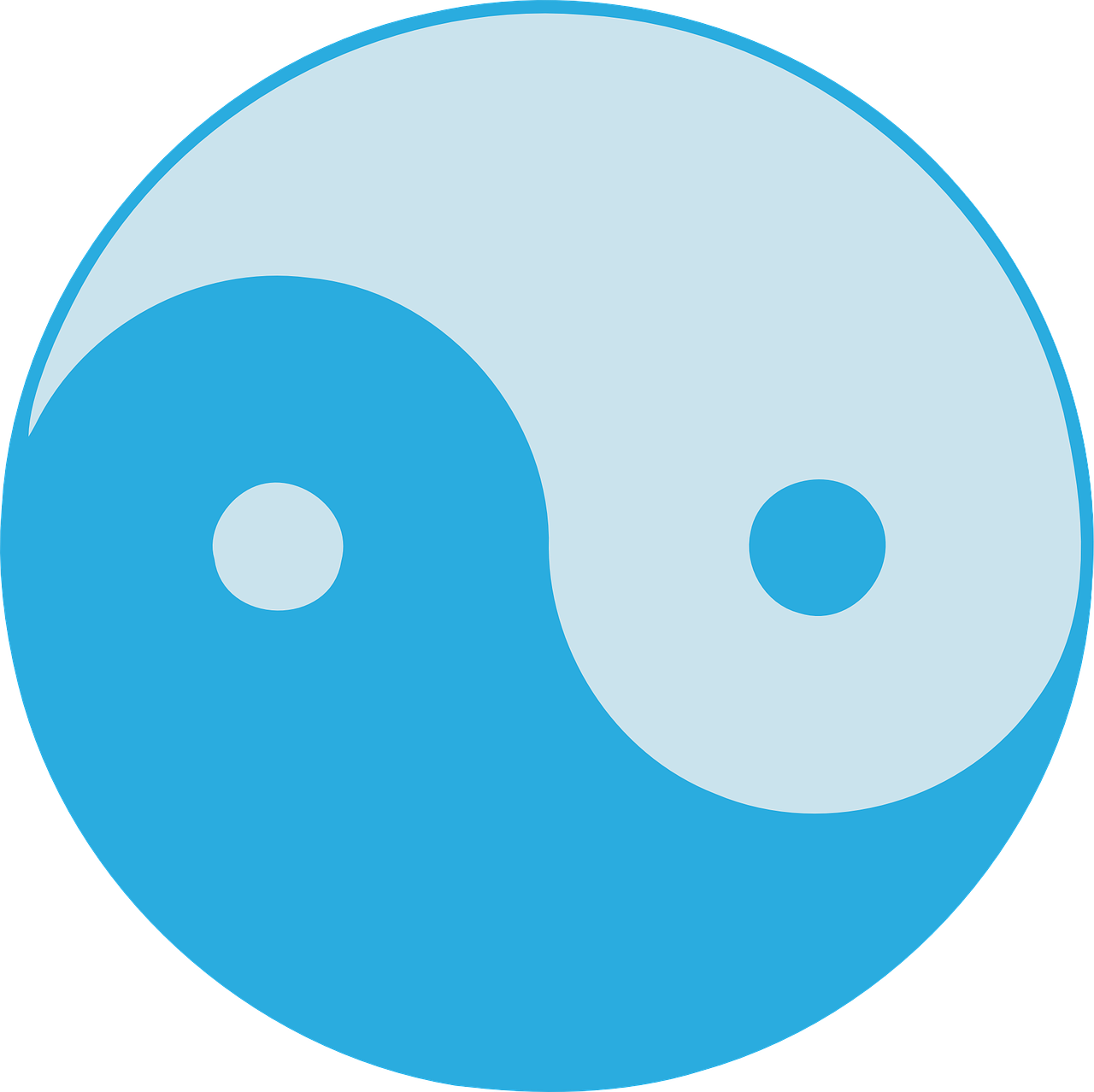 yin yang blue opposites free photo