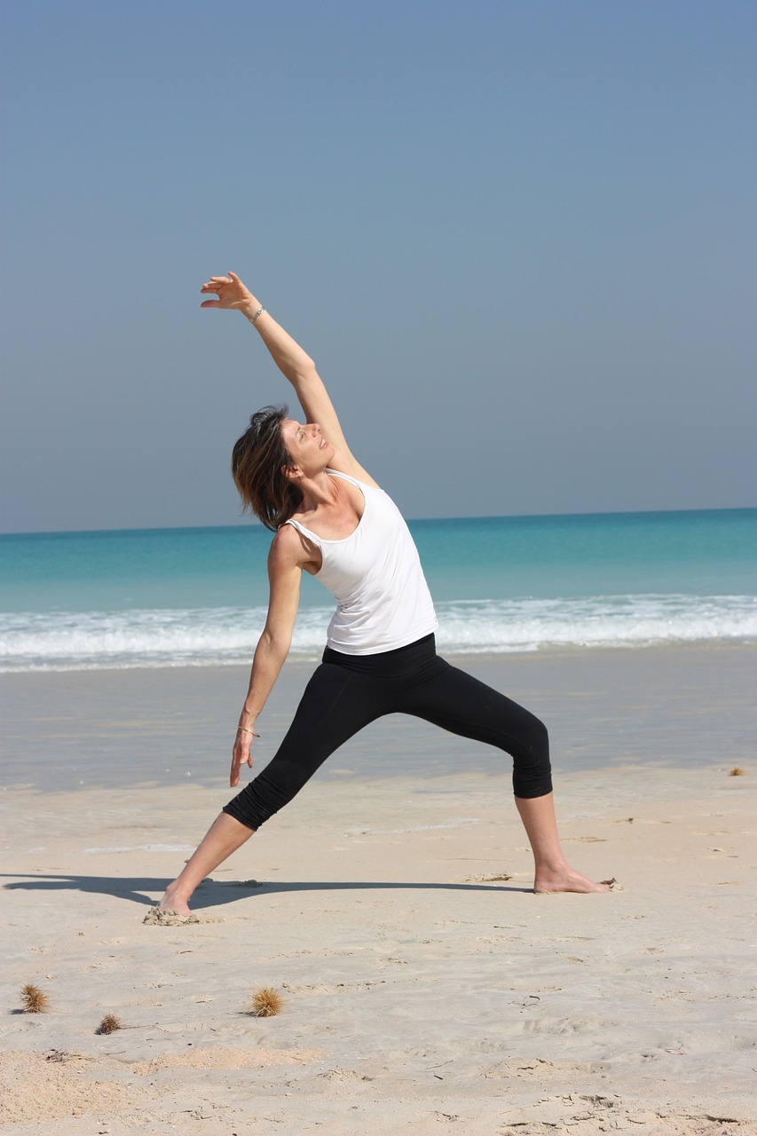 yoga beach fitness free photo