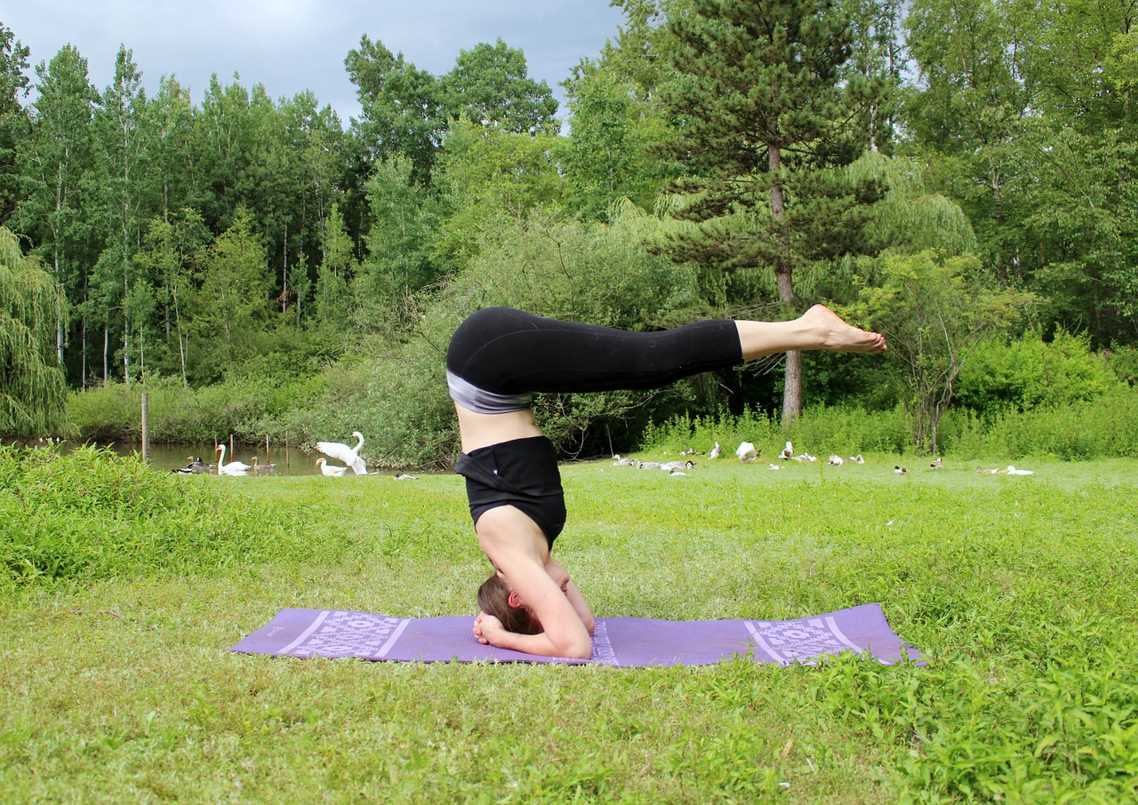 yoga headstand exercise free photo