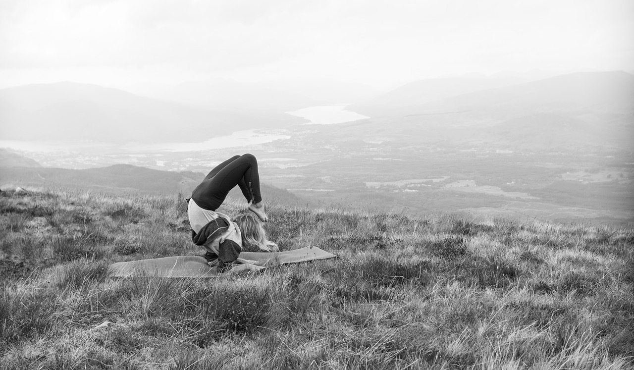 yoga mountain landscape free photo