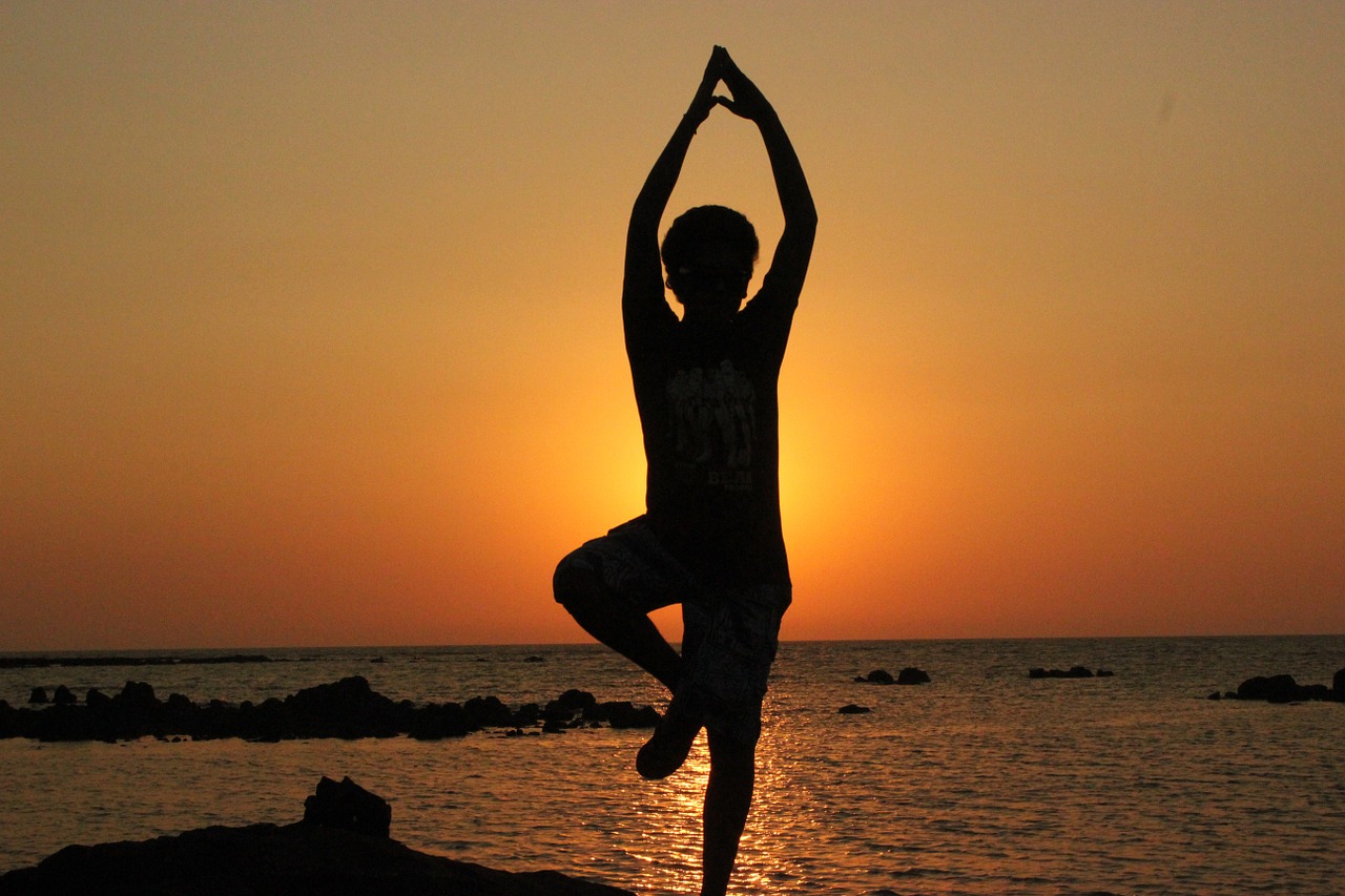 yoga person balancing free photo