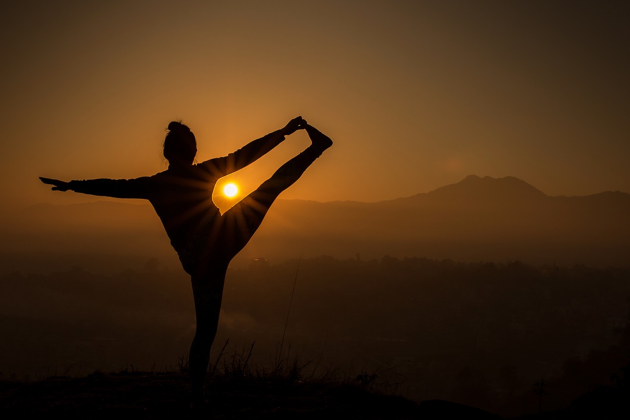 yoga sunrise travel free photo