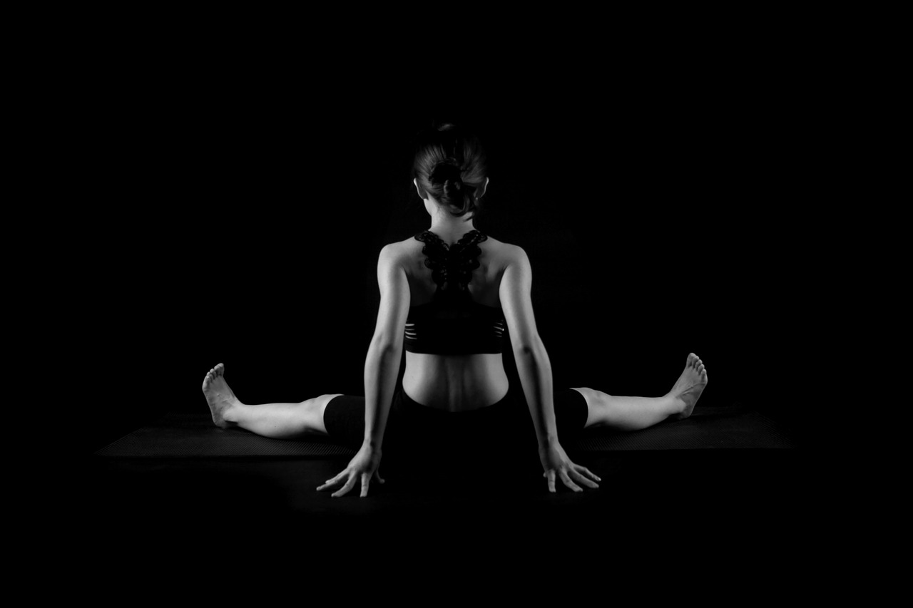 yoga figure black and white characters free photo