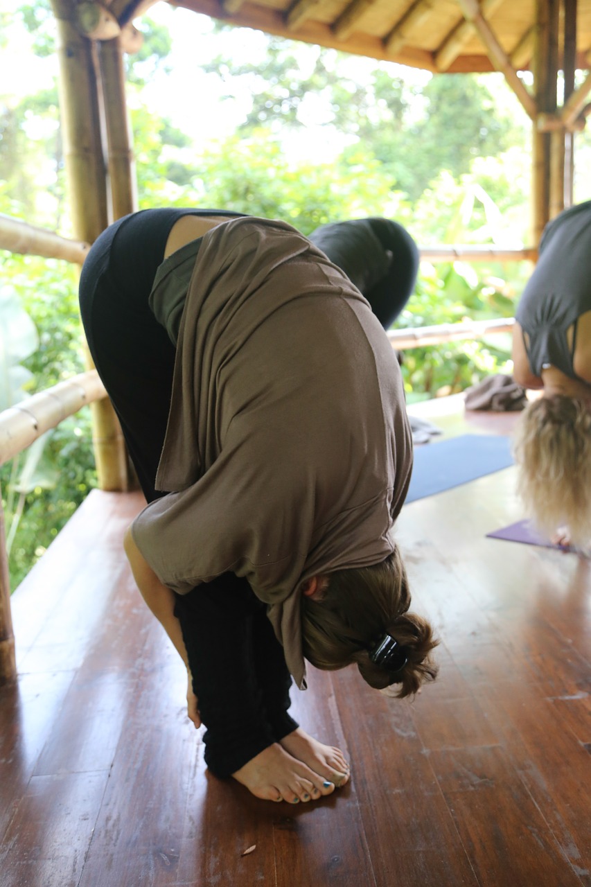yoga forward fold costa rica free photo