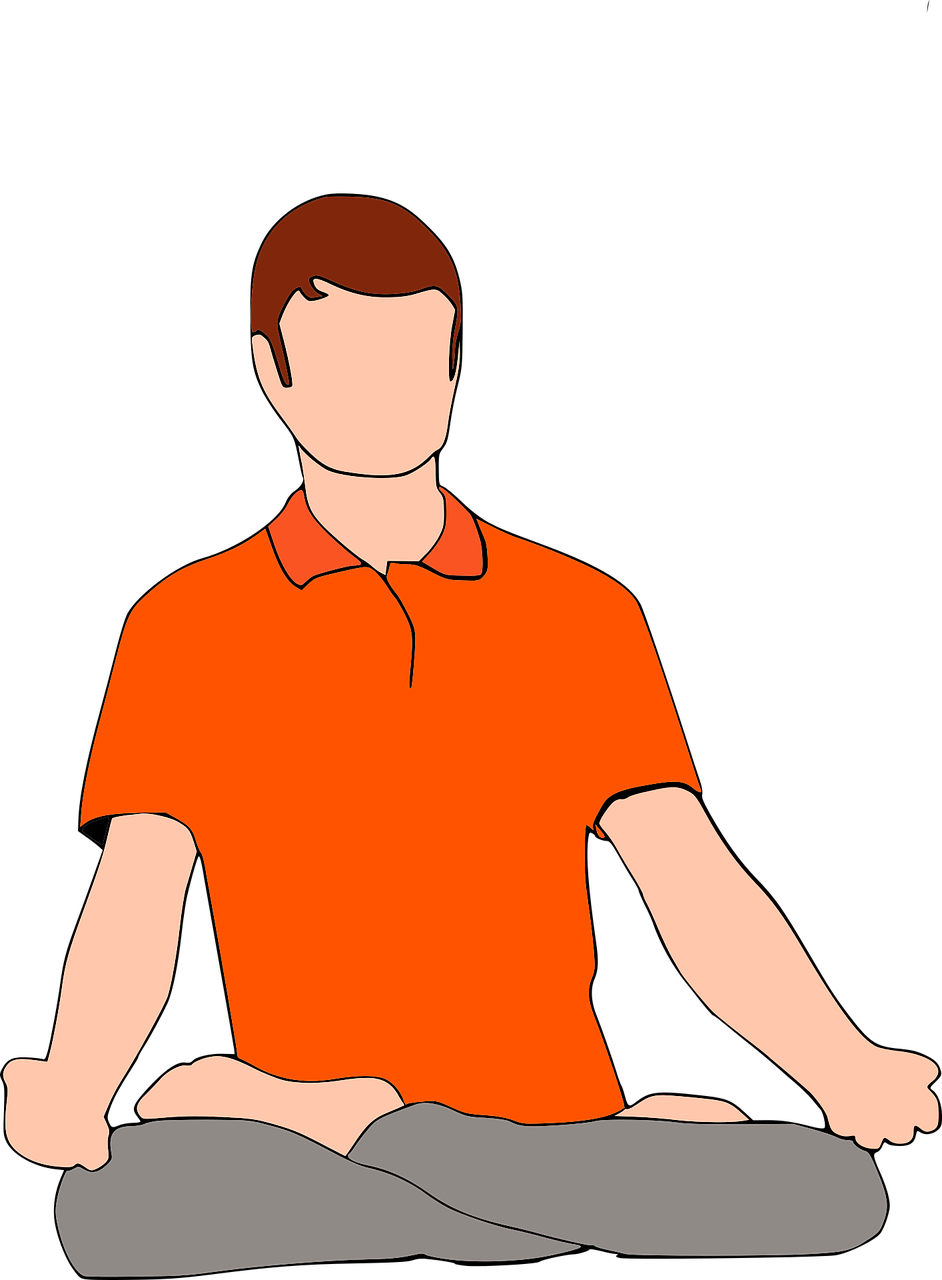 yoga and meditation man t-shirt free photo