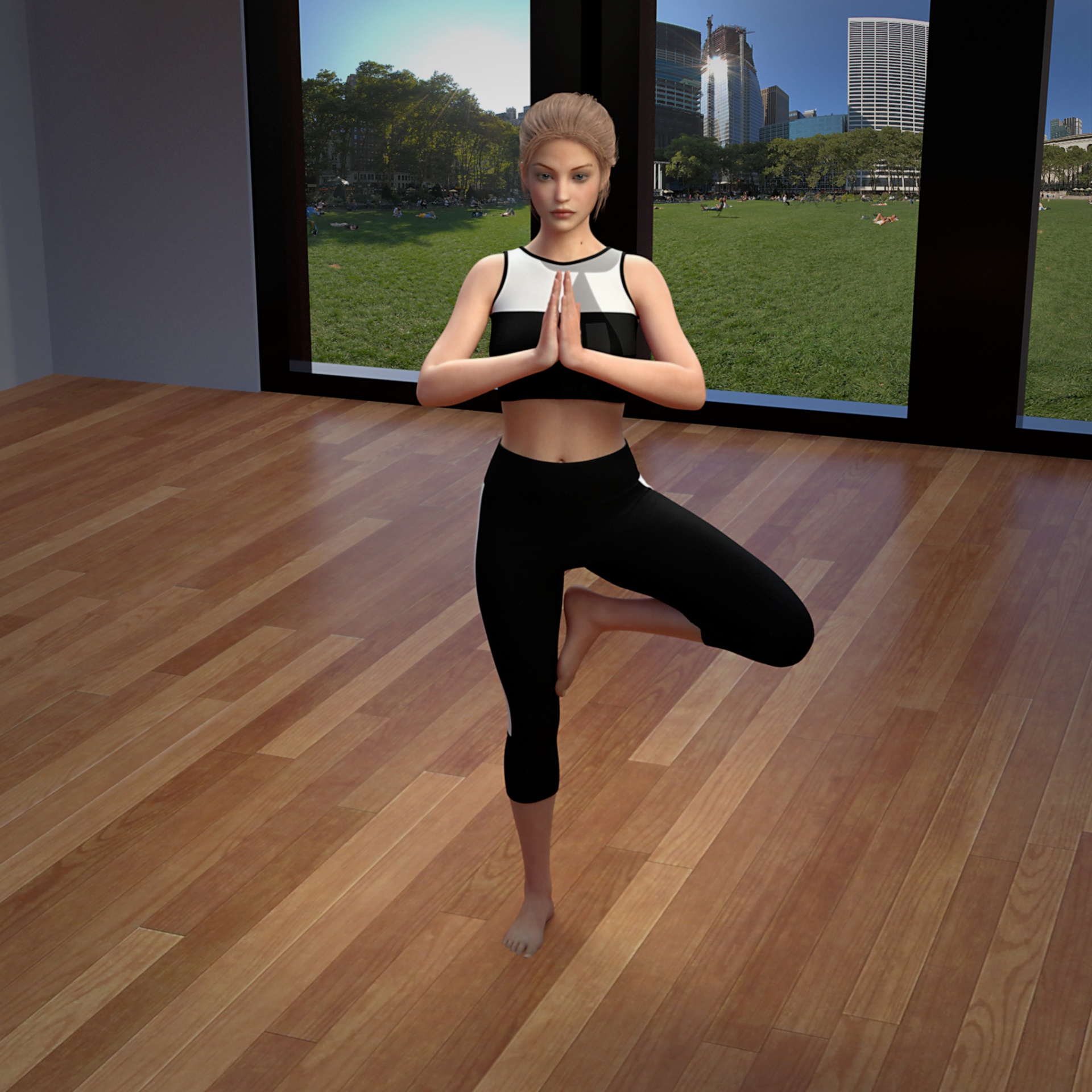woman yoga studio free photo