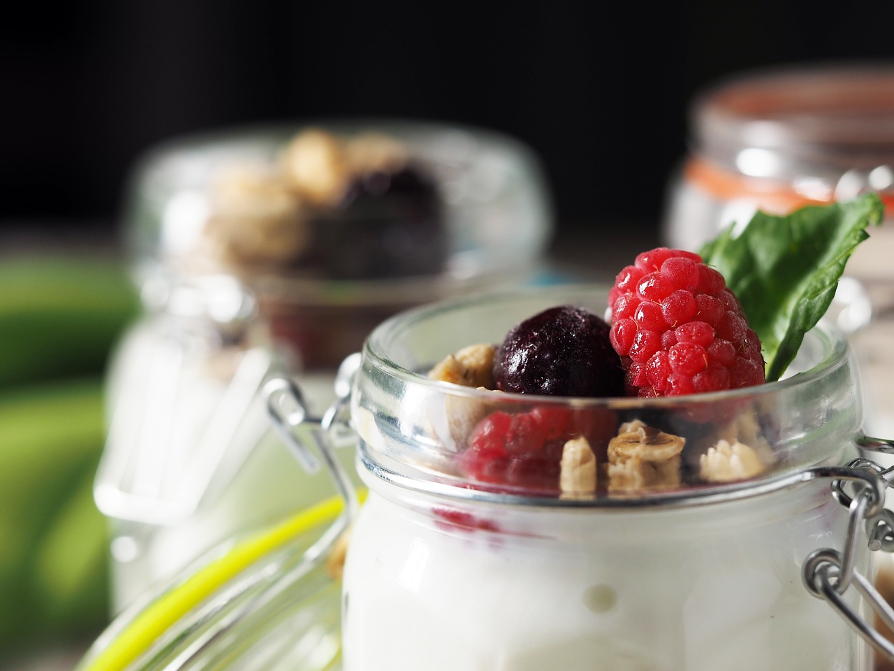 yogurt parfait glass free photo