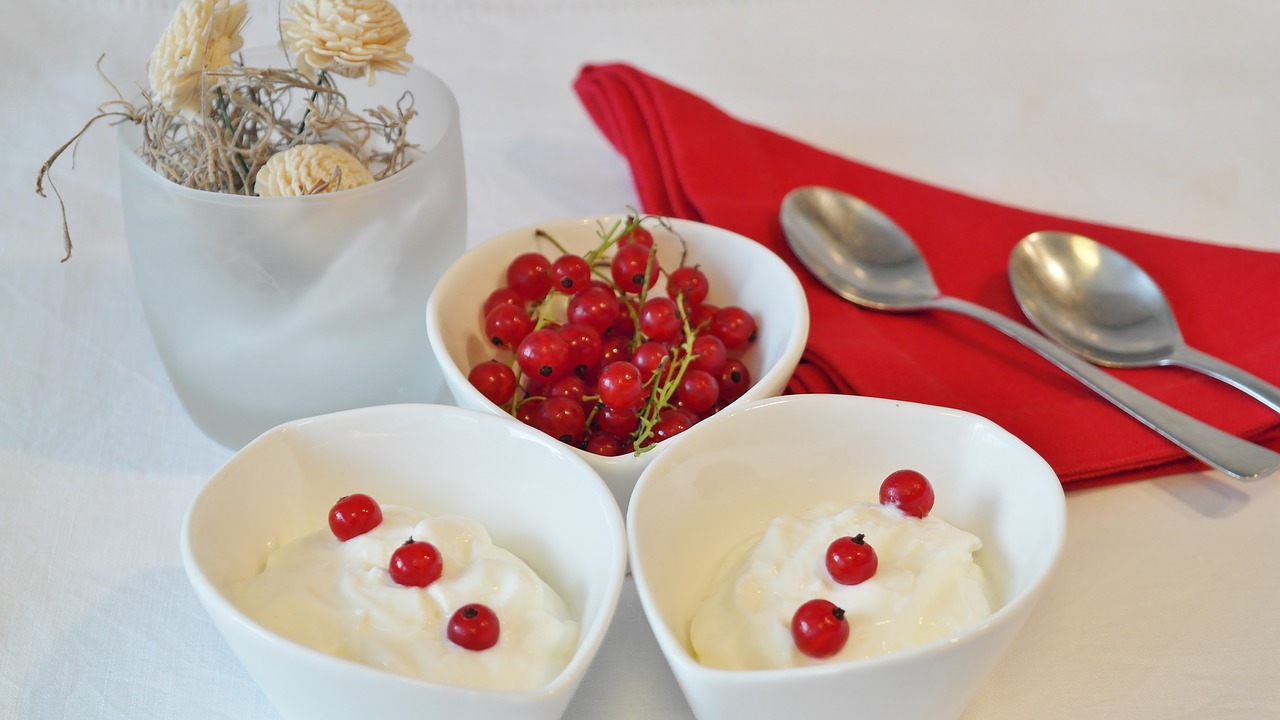 yogurt currants dessert free photo