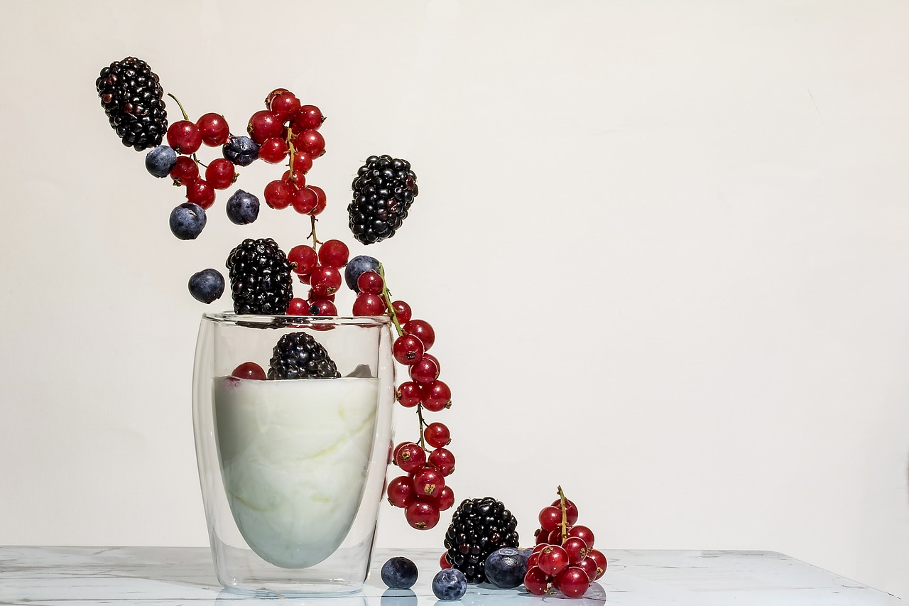 yogurt fruits blackberries free photo