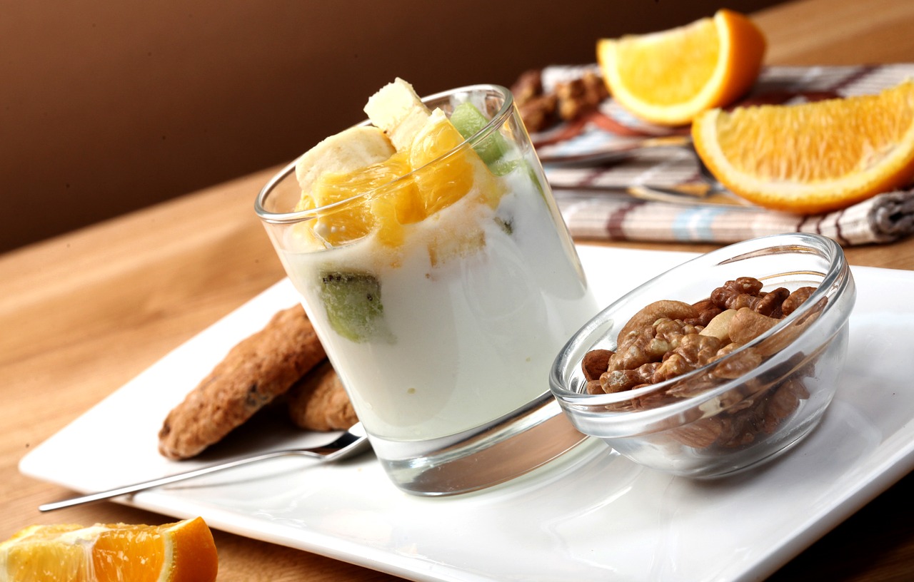yogurt nuts breakfast free photo