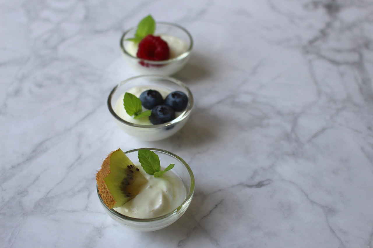 yogurt  berries  blueberry free photo