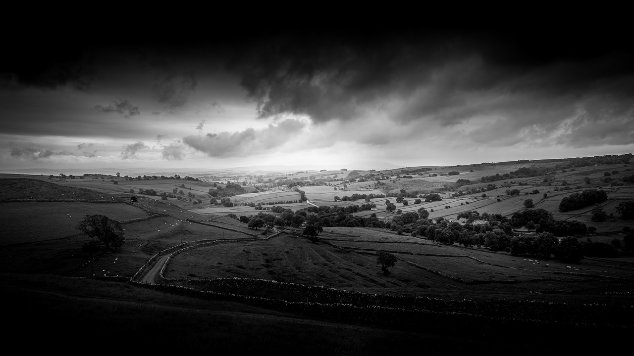 yorkshire landscape black and white free photo