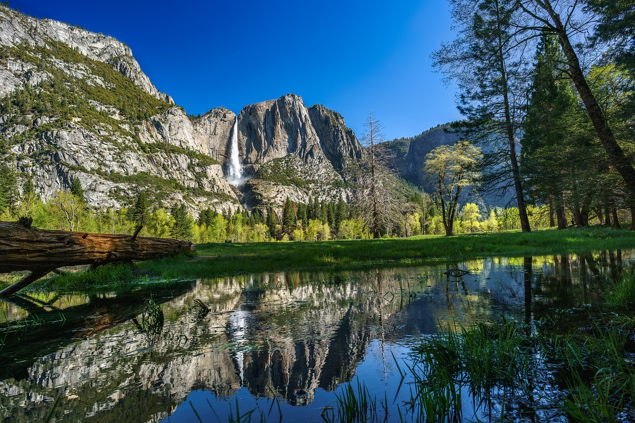 yosemite falls blue free photo