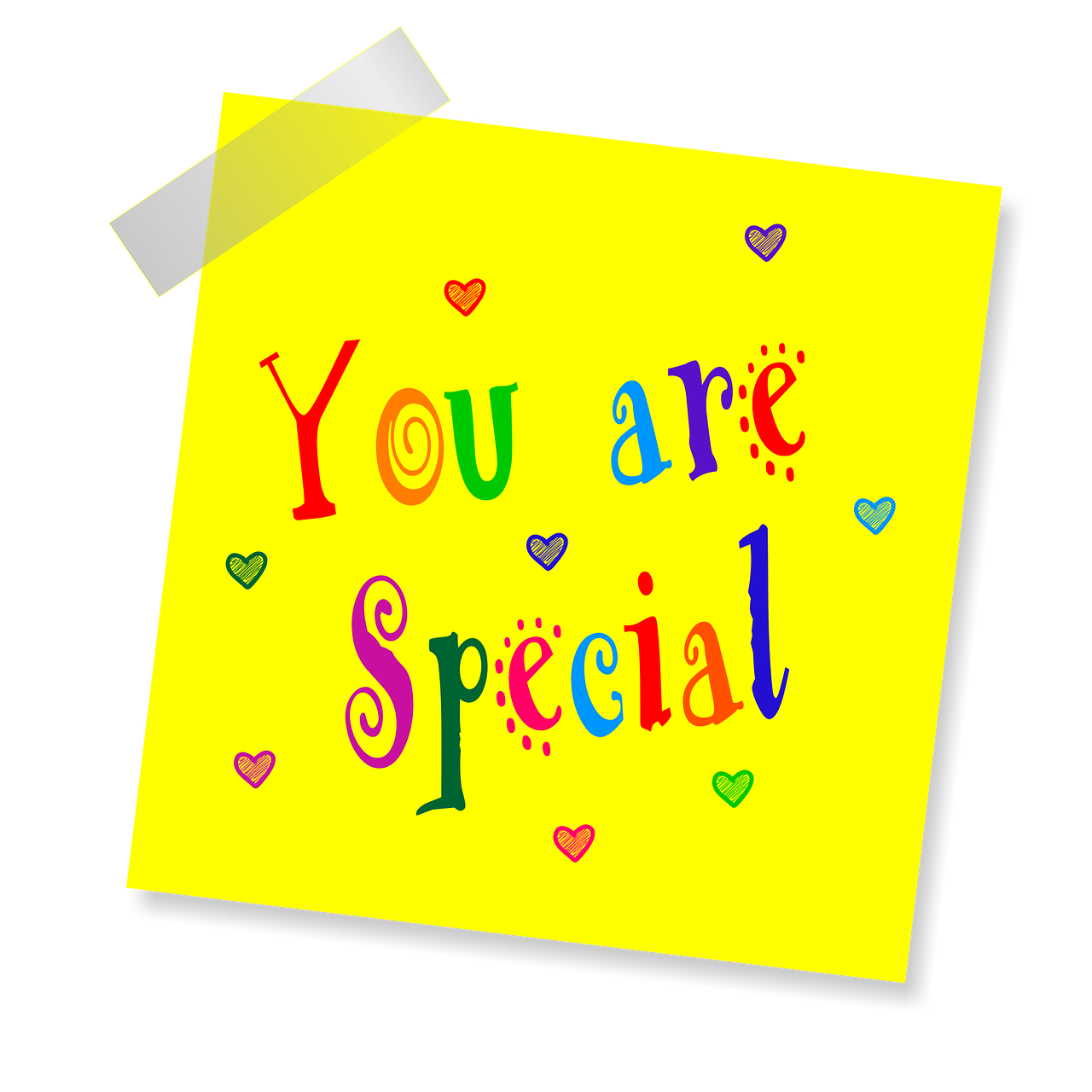 you are special yellow sticker note free photo