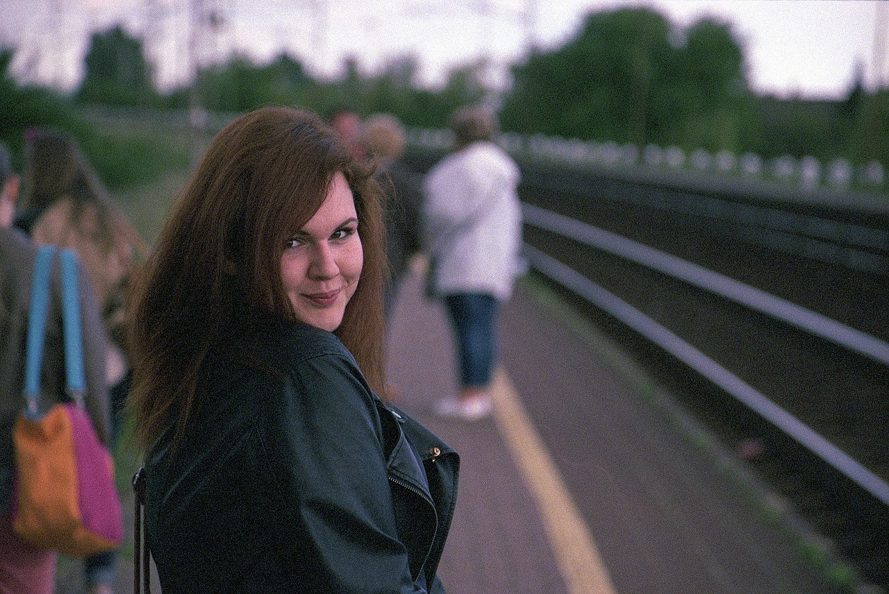 young girl trainstation free photo