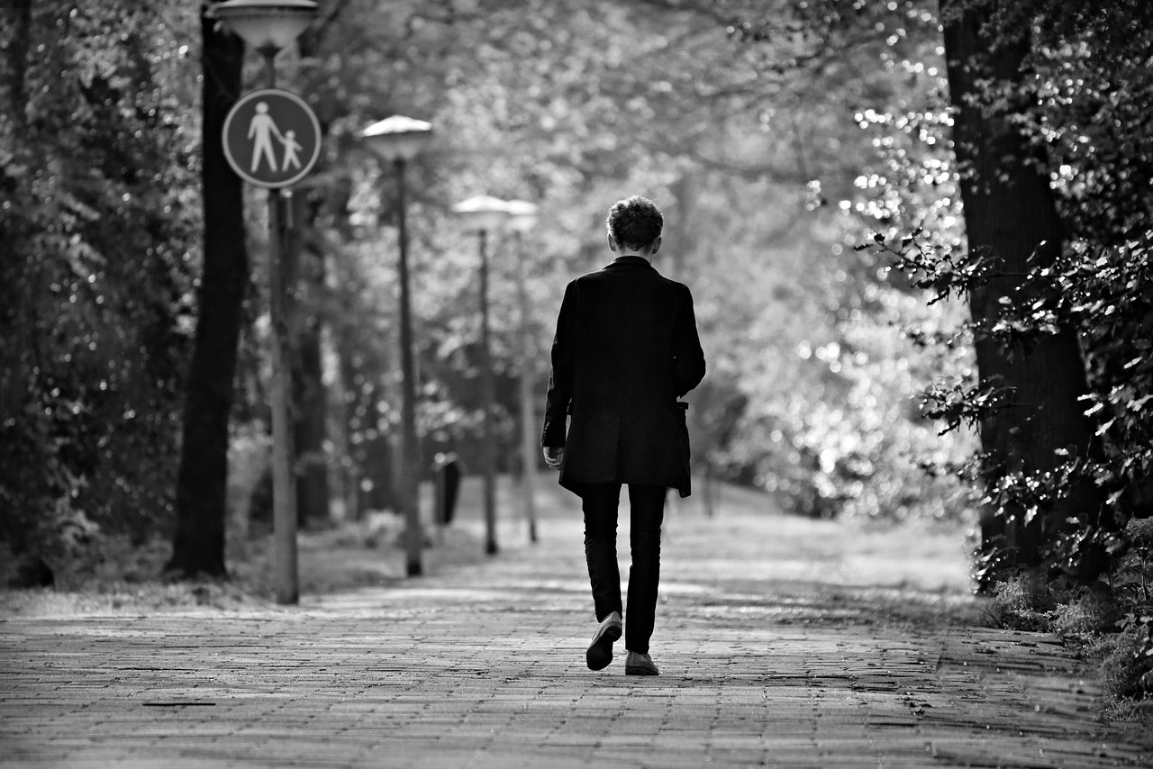young man  solitary  walking free photo