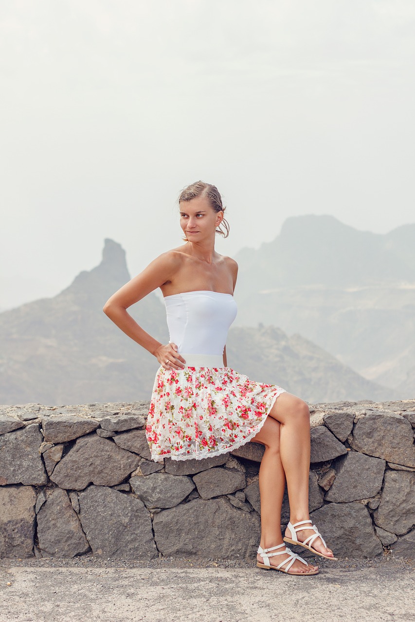 young woman excursion mountains free photo