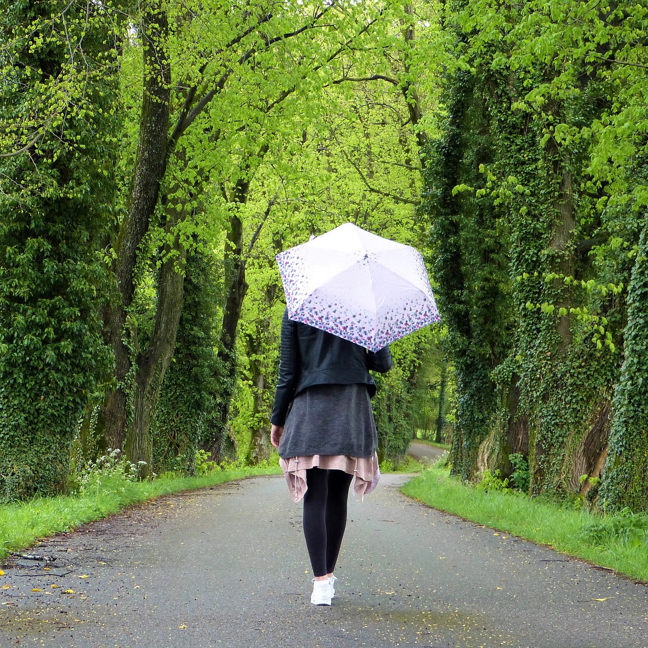 young woman girl umbrella free photo