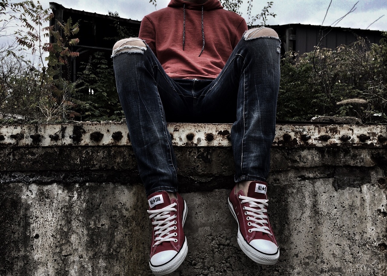 youth converse jeans hoodie free photo