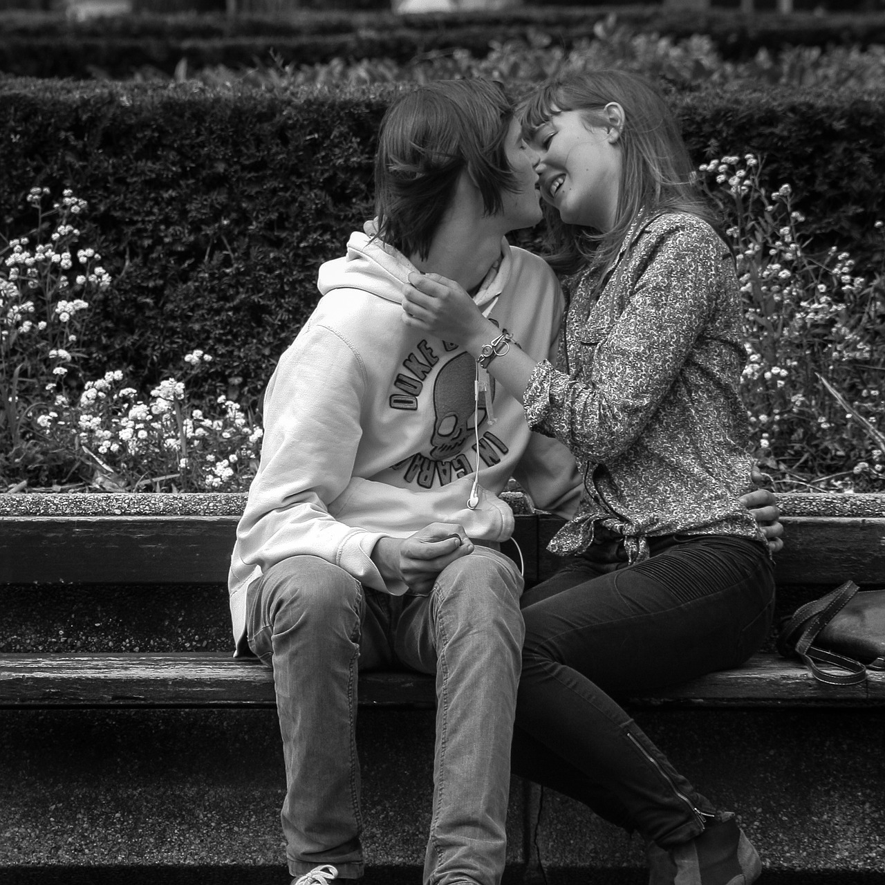 youth in love kiss free photo