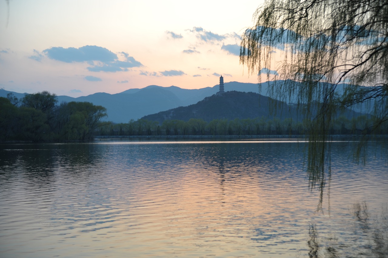 yuquan mountain sunset the summer palace free photo