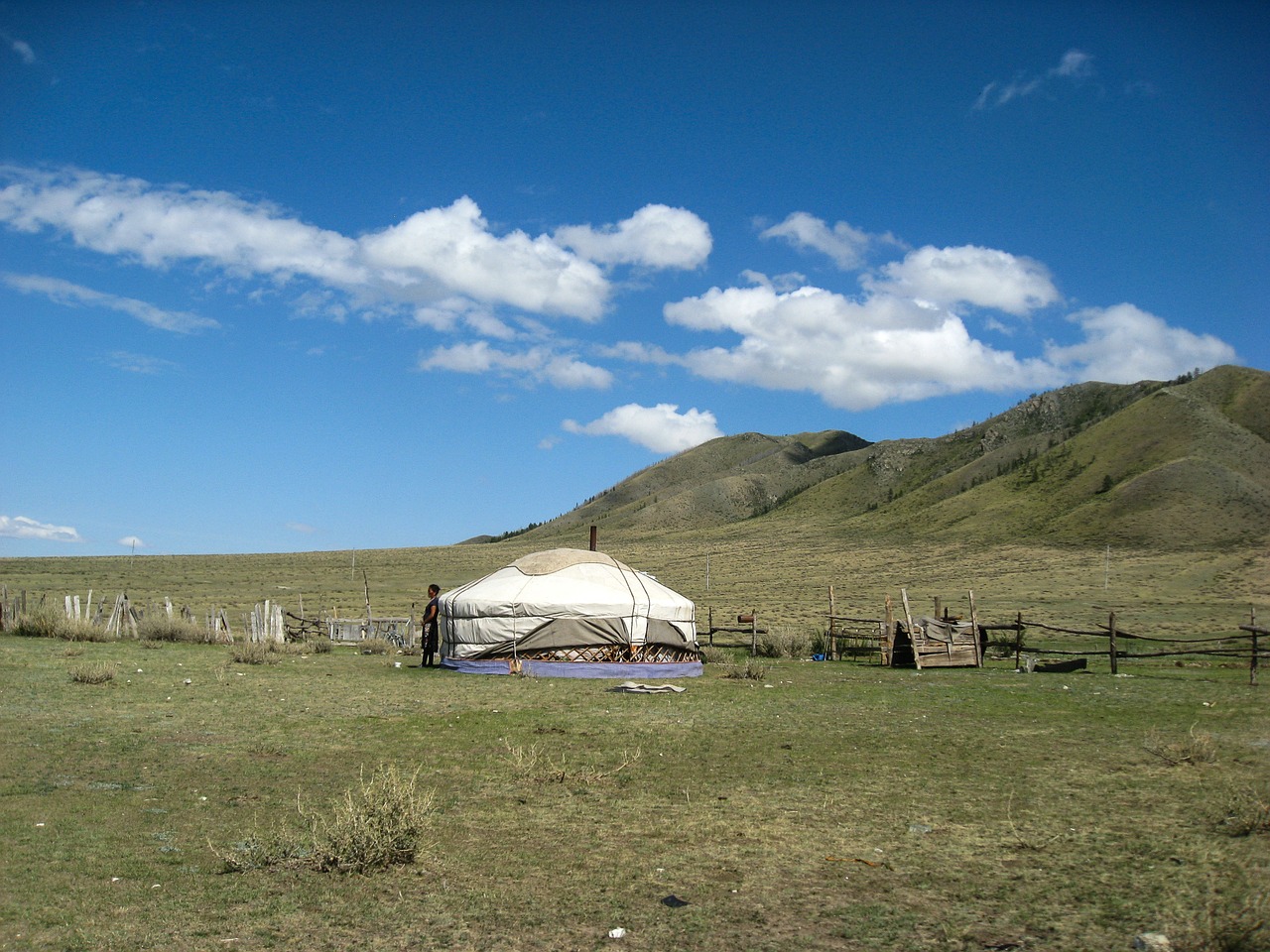 yurt mongolia steppe free photo