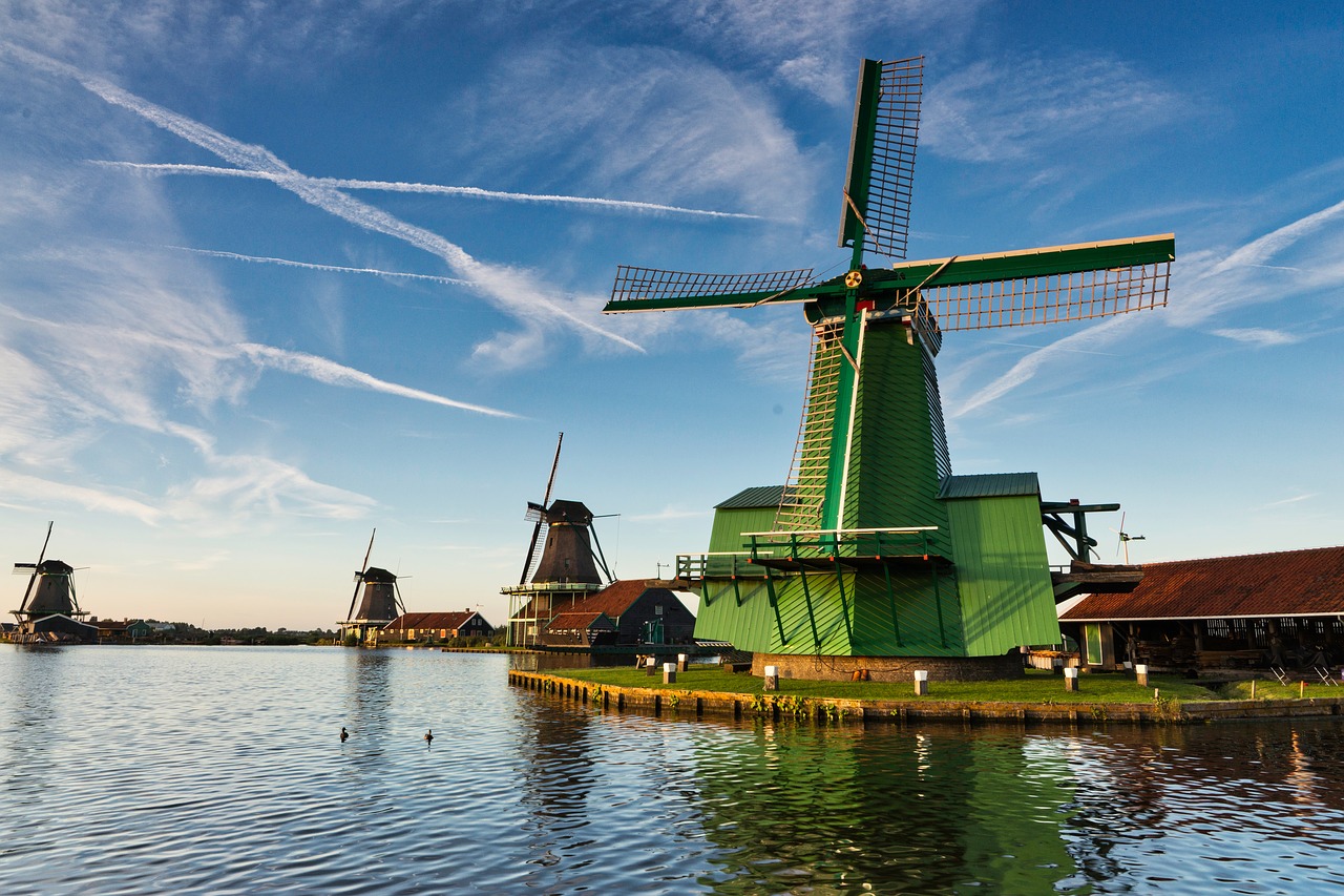zaandam  windmills  netherlands free photo