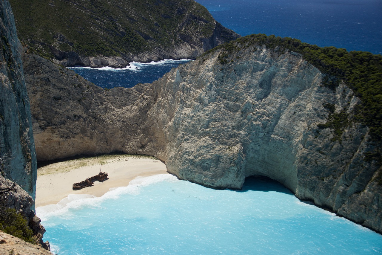 zakyntos shipwreck sea free photo