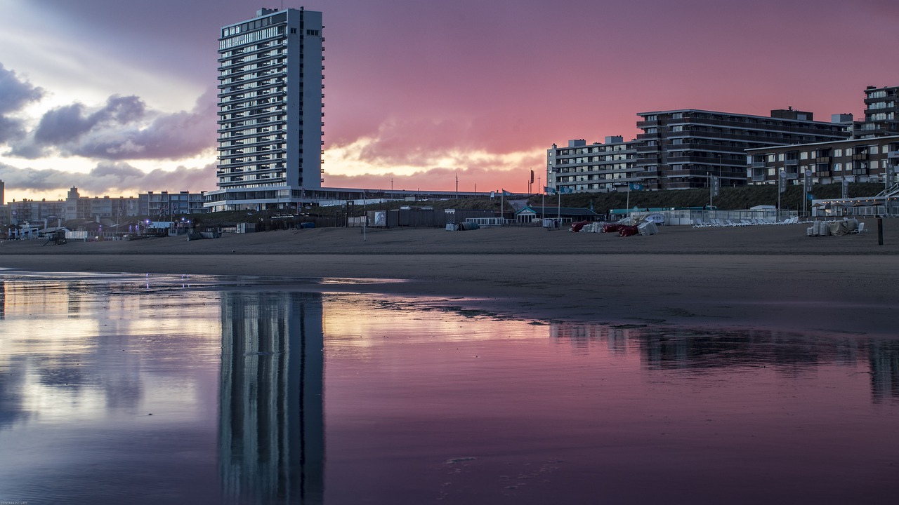 zandvoort  reflection  beach free photo