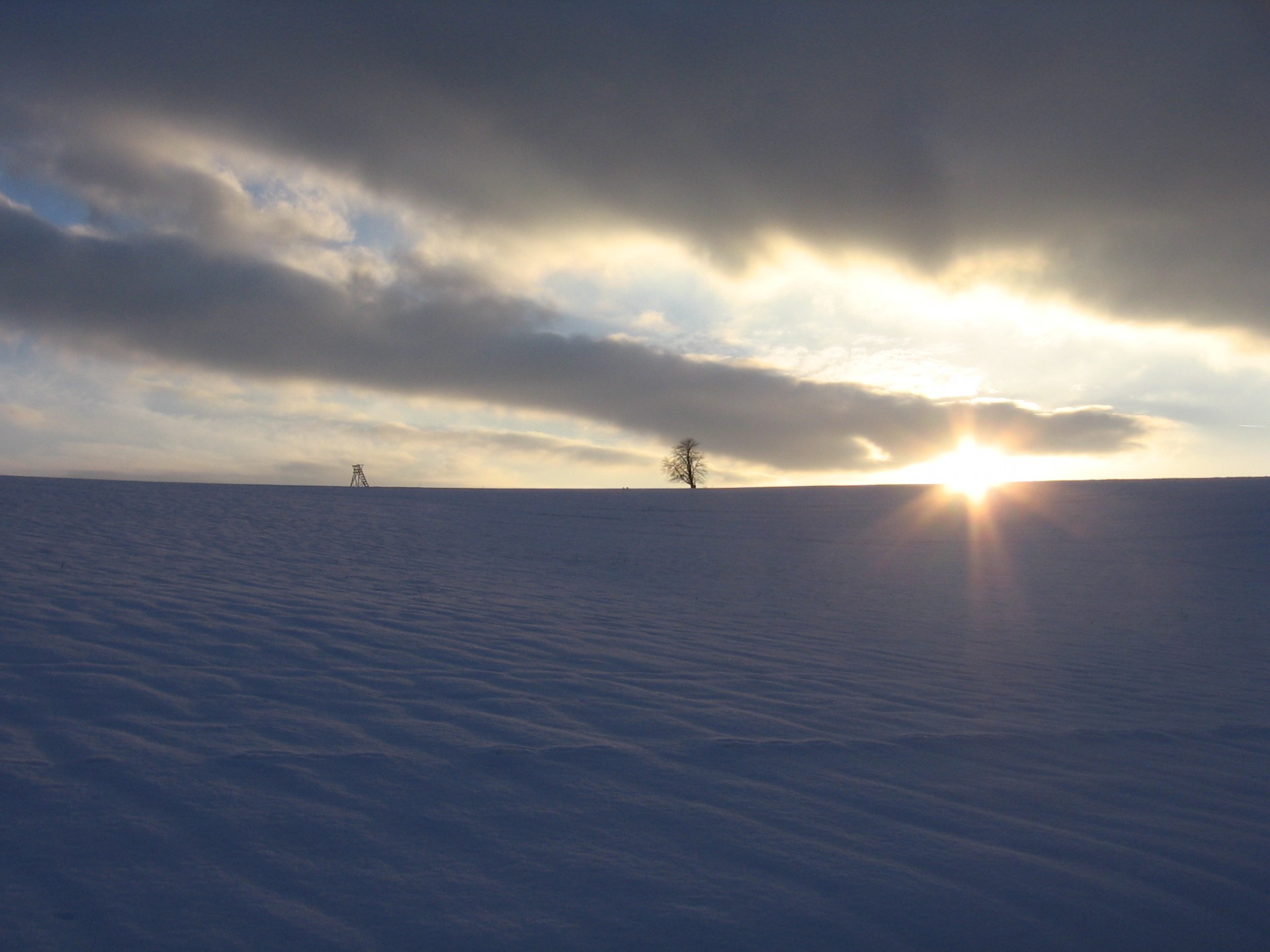 sun winter sunset free photo