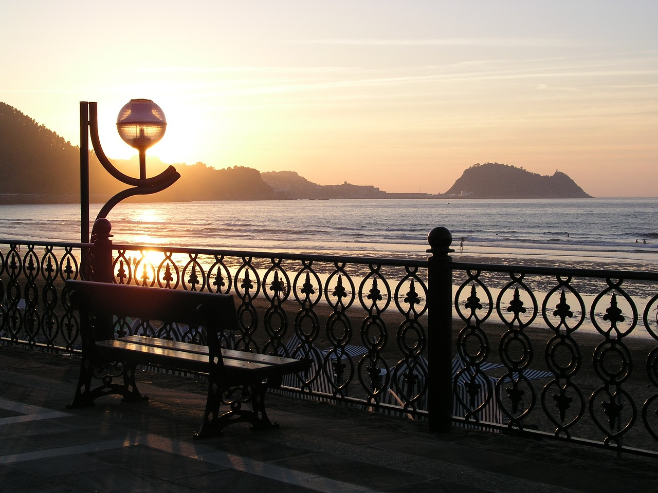 zarautz beach sun free photo